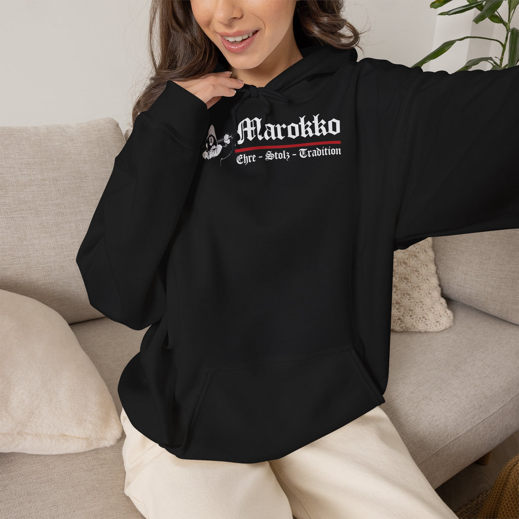 Marokko Wappen Morocco Flagge Stolz Fußball Fan Sport Geschenkidee - Unisex Hoodie