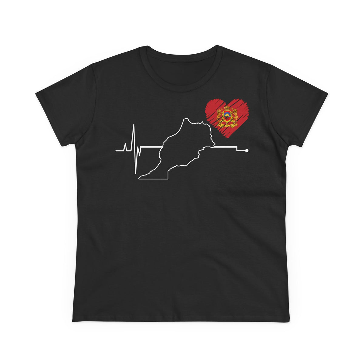 Escudo de Marruecos, bandera de Marruecos, orgullo, aficionada al fútbol y al deporte, idea de regalo - Camiseta para mujer