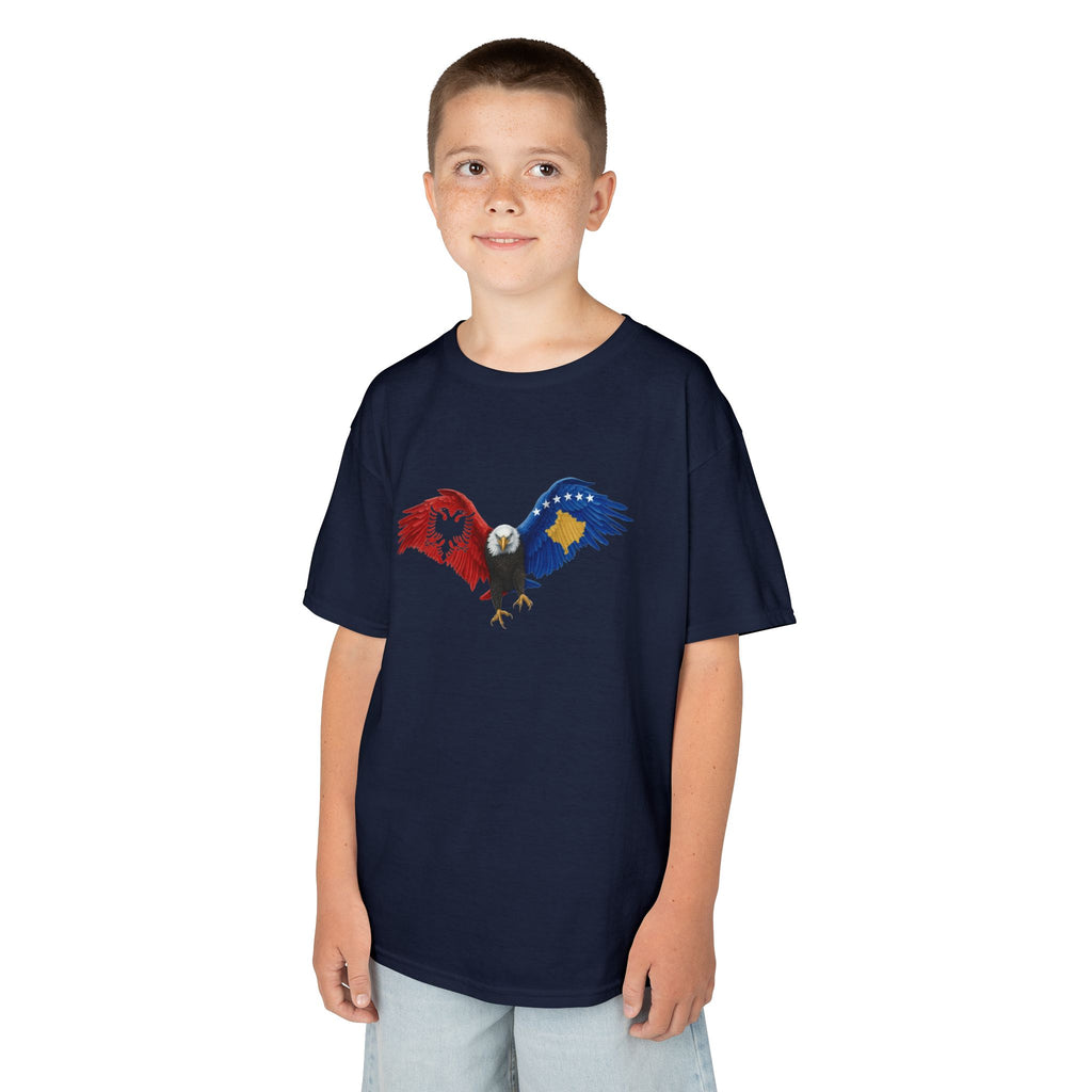 Albania Kosovo Adler Flagge Geschenkidee - Unisex Kinder & Jugendliche T-Shirt