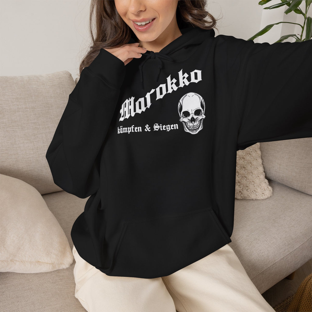Marokko Wappen Morocco Flagge Stolz Fußball Fan Sport Geschenkidee - Unisex Hoodie