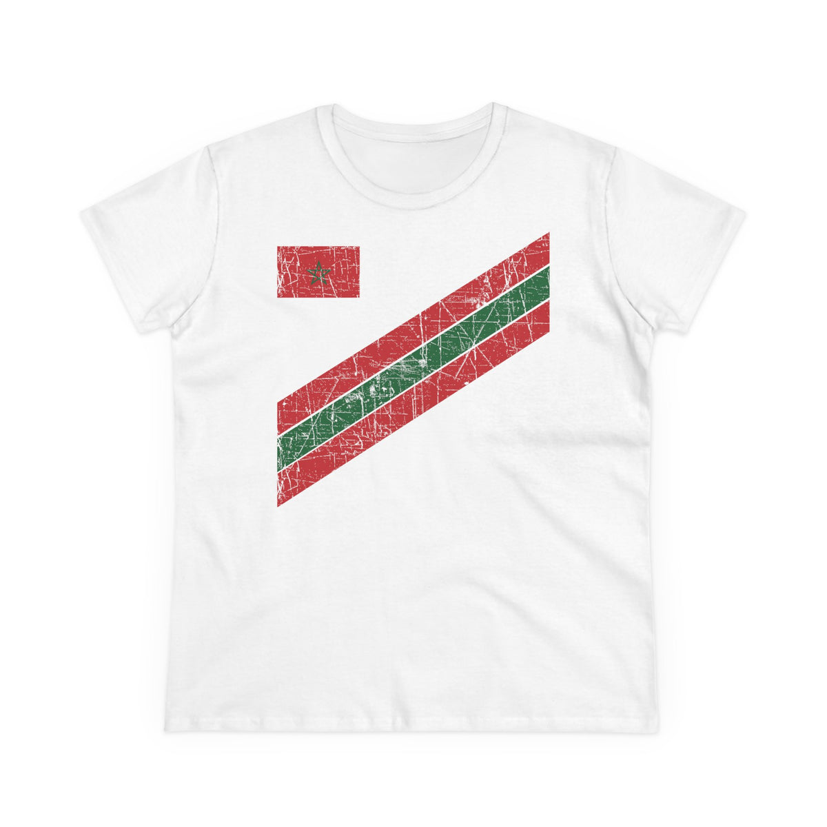 Escudo de Marruecos, bandera de Marruecos, orgullo, aficionada al fútbol y al deporte, idea de regalo - Camiseta para mujer
