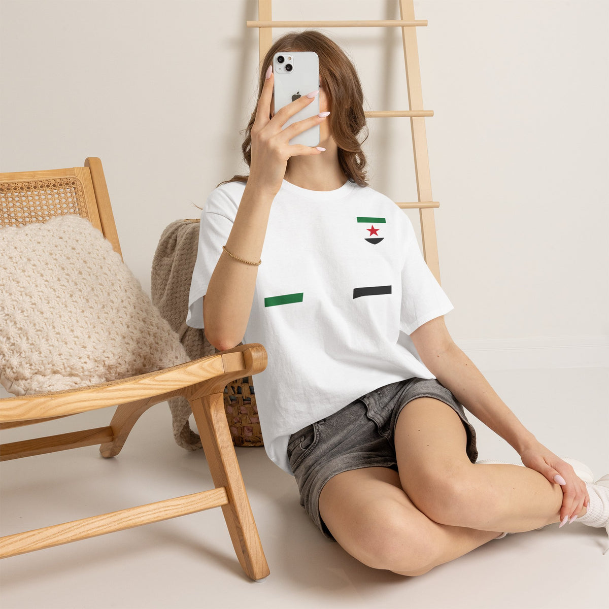 Syria Syrien Wappen Flagge Heimat Sport Fan Geschenkidee - Unisex T-Shirt