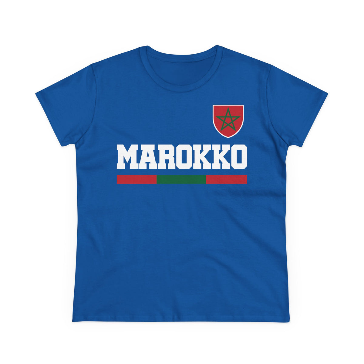 Escudo de Marruecos, bandera de Marruecos, orgullo, aficionada al fútbol y al deporte, idea de regalo - Camiseta para mujer