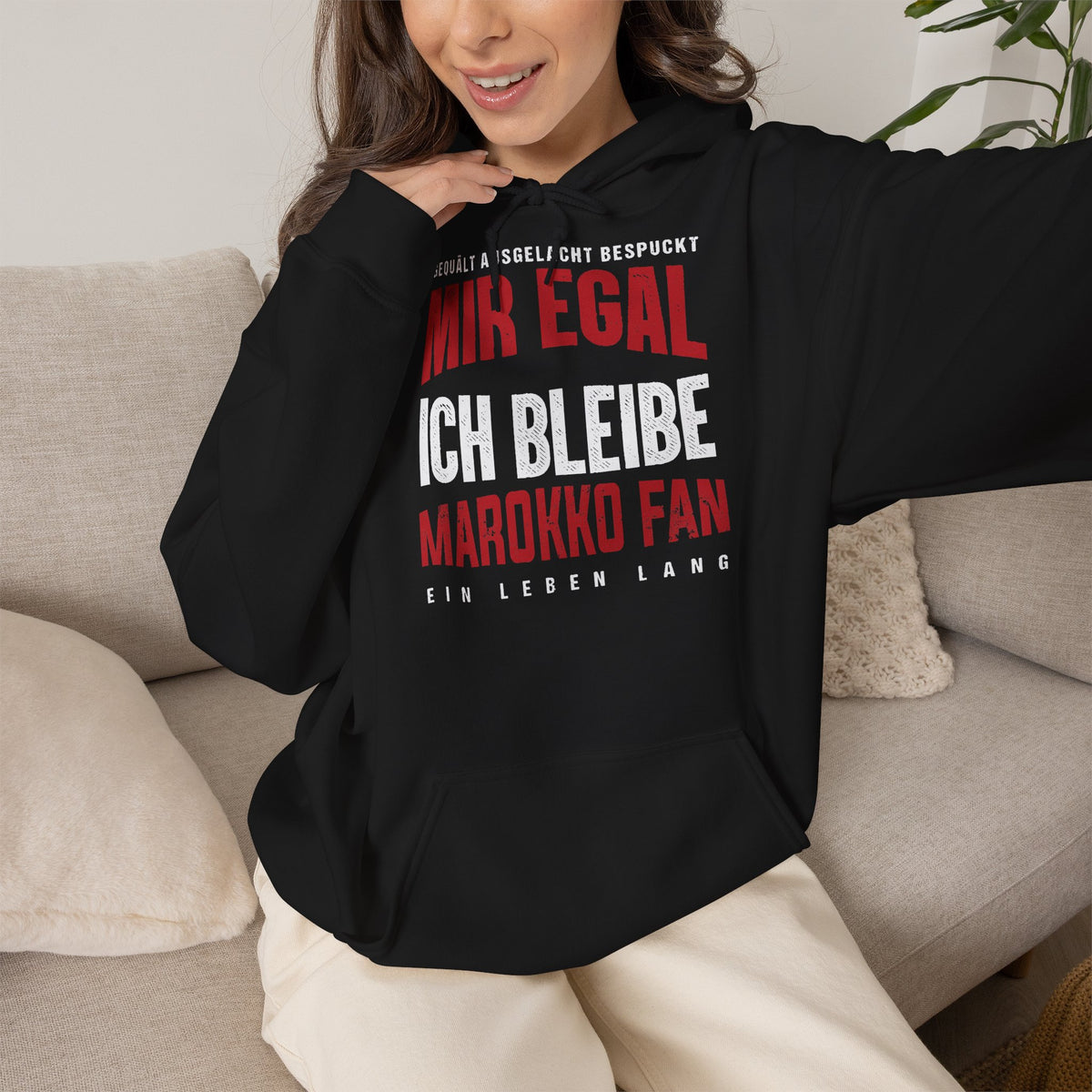 Marokko Wappen Morocco Flagge Stolz Fußball Fan Sport Geschenkidee - Unisex Hoodie