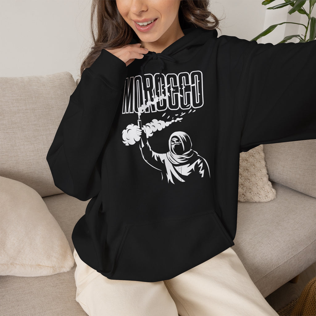Marokko Hooligan Wappen Morocco Flagge Fußball Fan Sport Geschenkidee - Unisex Hoodie