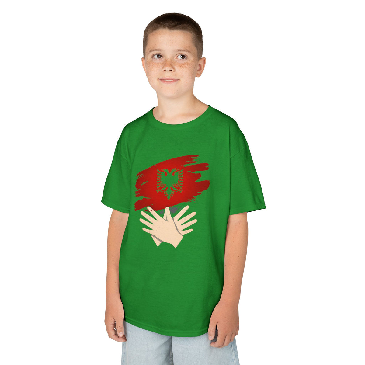 Albania Handmove Flagge Adler Geschenkidee - Unisex Kinder & Jugendliche T-Shirt