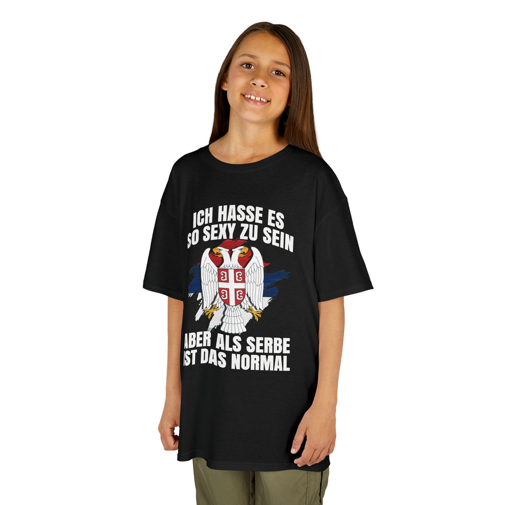 Serbia Spruch Humor Flagge Adler Wappen - Unisex Kinder & Jugendliche T-Shirt