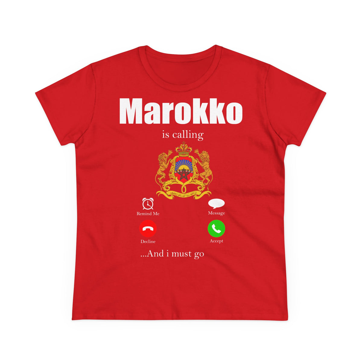 Escudo de Marruecos, bandera de Marruecos, orgullo, aficionada al fútbol y al deporte, idea de regalo - Camiseta para mujer
