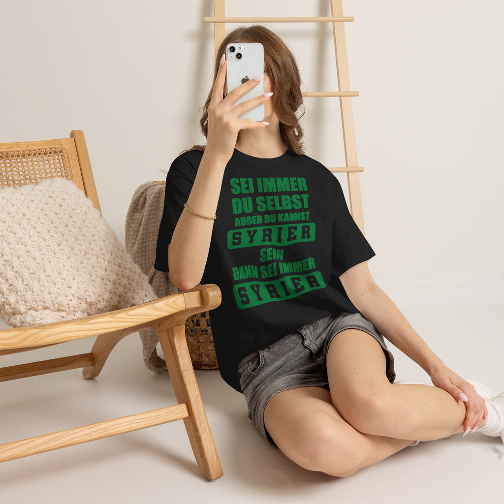 Syria Syrien Wappen Flagge Heimat Sport Fan Geschenkidee - Unisex T-Shirt