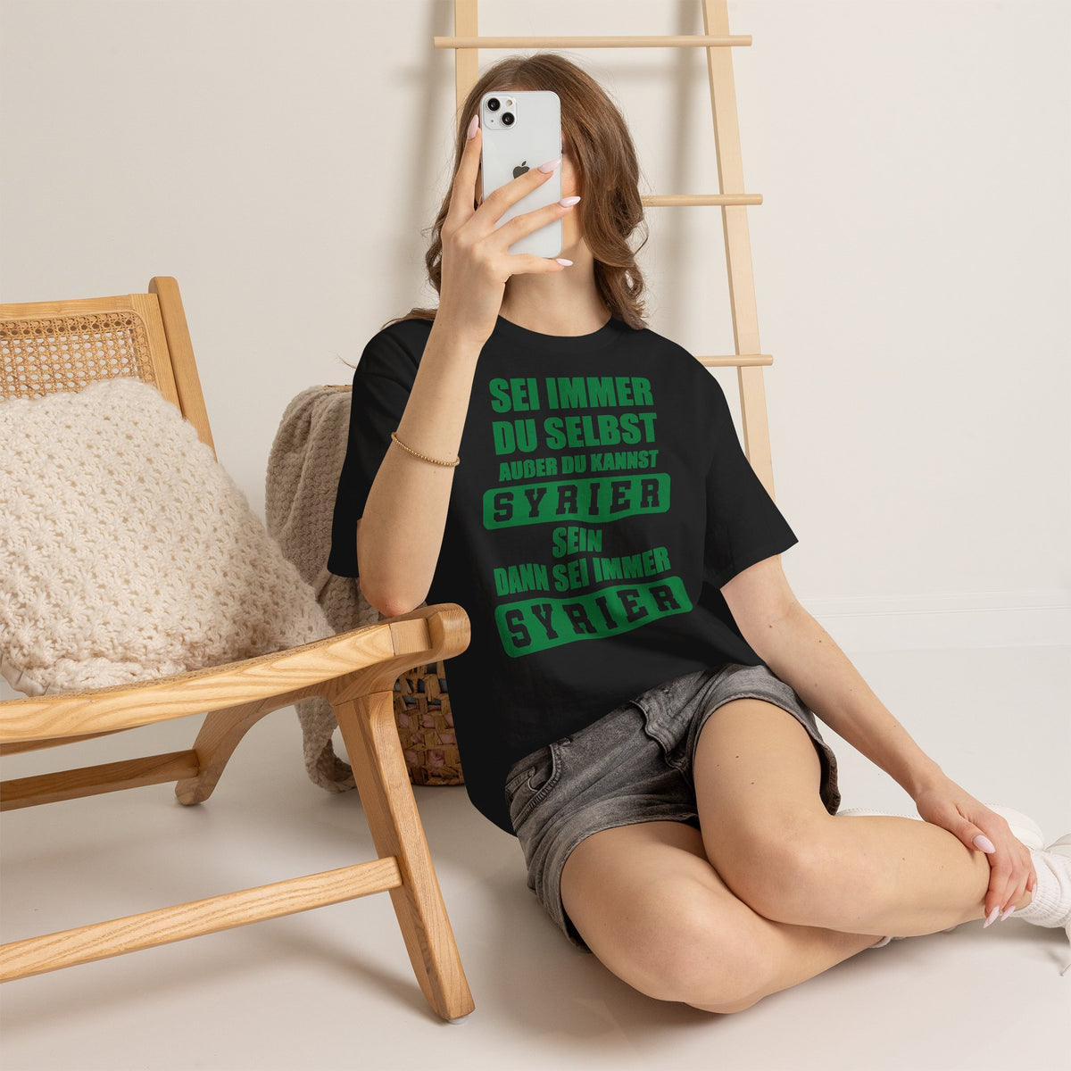 Syria Syrien Wappen Flagge Heimat Sport Fan Geschenkidee - Unisex T-Shirt