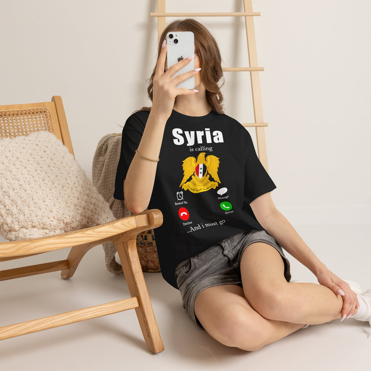 Syria Syrien Wappen Flagge Heimat Sport Fan Geschenkidee - Unisex T-Shirt