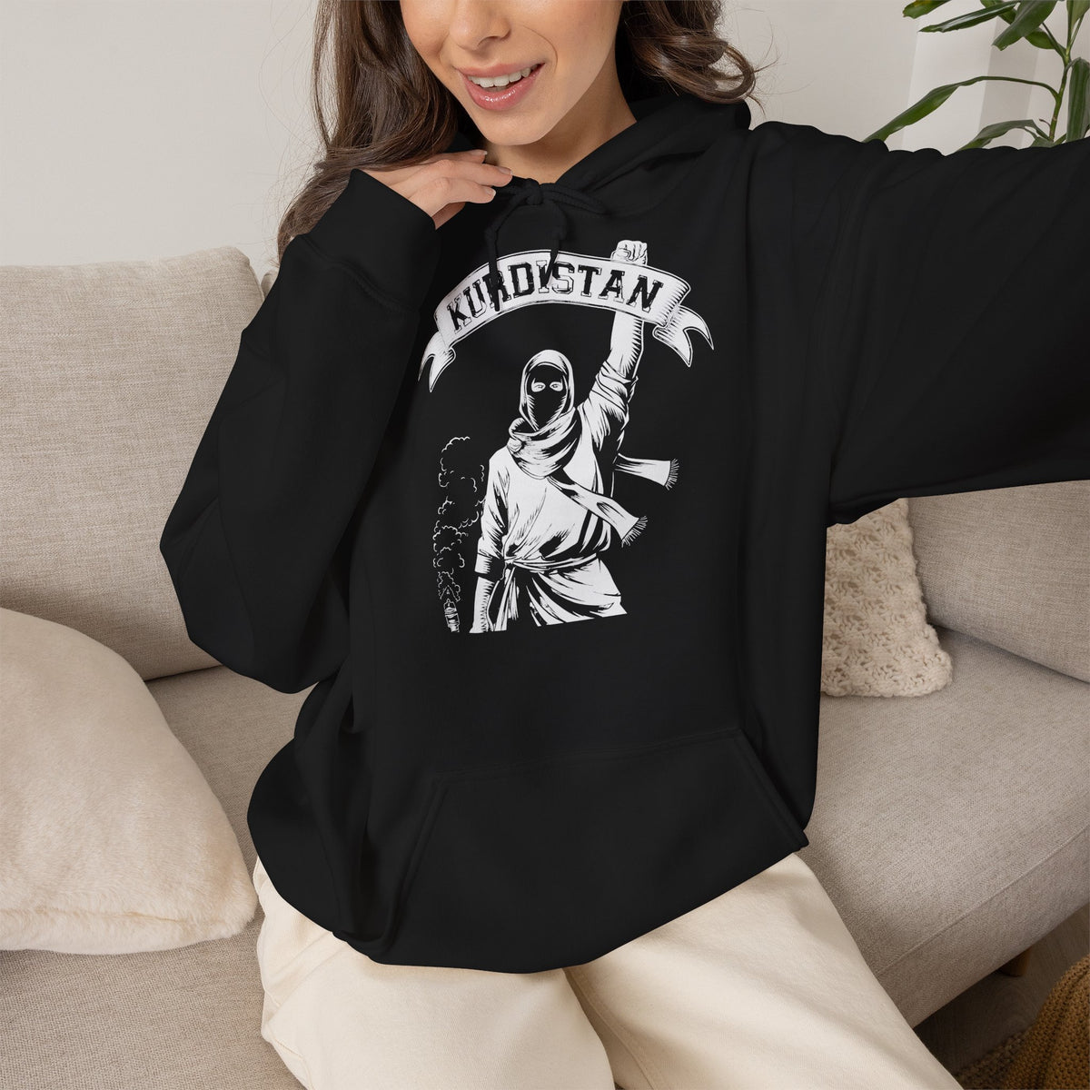 Kurdistan hooligan patria orgoglio stemma bandiera sport calcio tifoso regalo - Felpa con cappuccio unisex