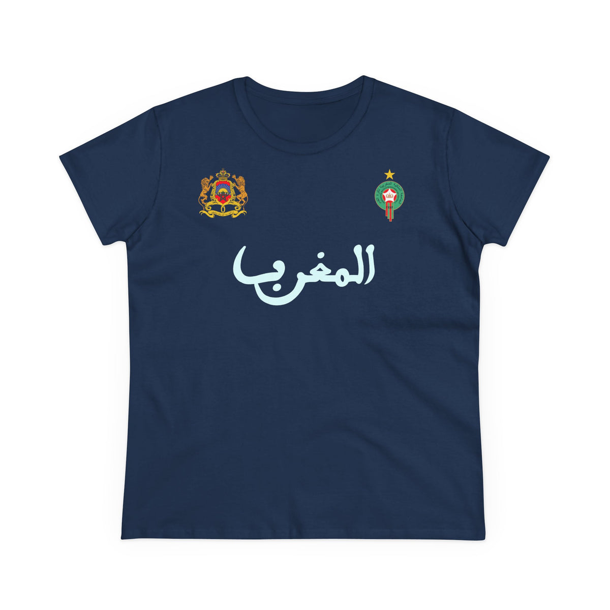 Escudo de Marruecos, bandera de Marruecos, orgullo, aficionada al fútbol y al deporte, idea de regalo - Camiseta para mujer