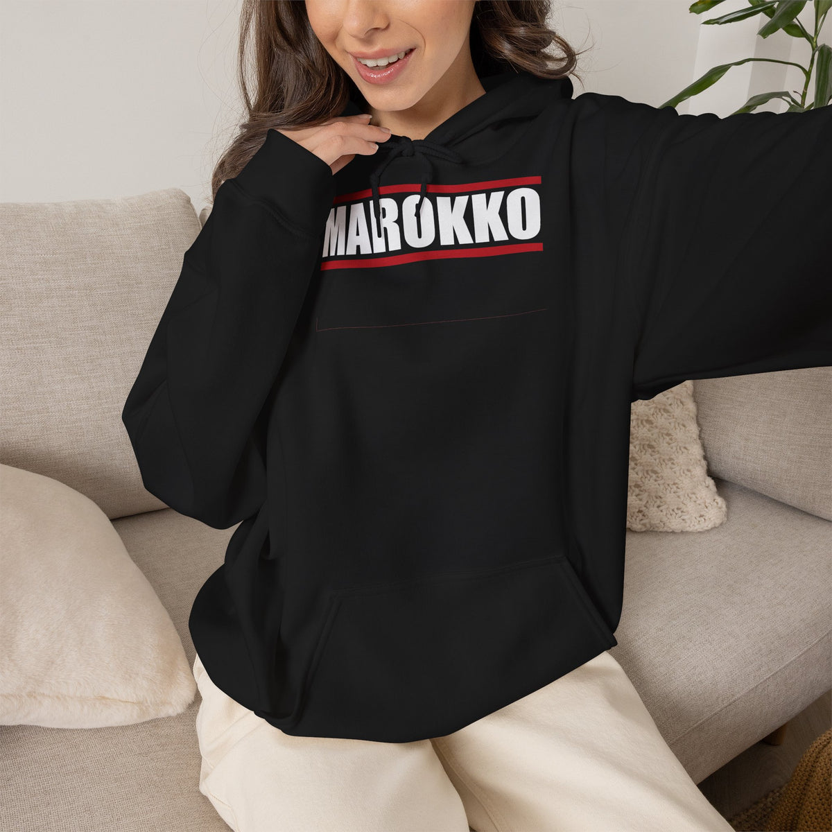 Marokko Wappen Morocco Flagge Stolz Fußball Fan Sport Geschenkidee - Unisex Hoodie