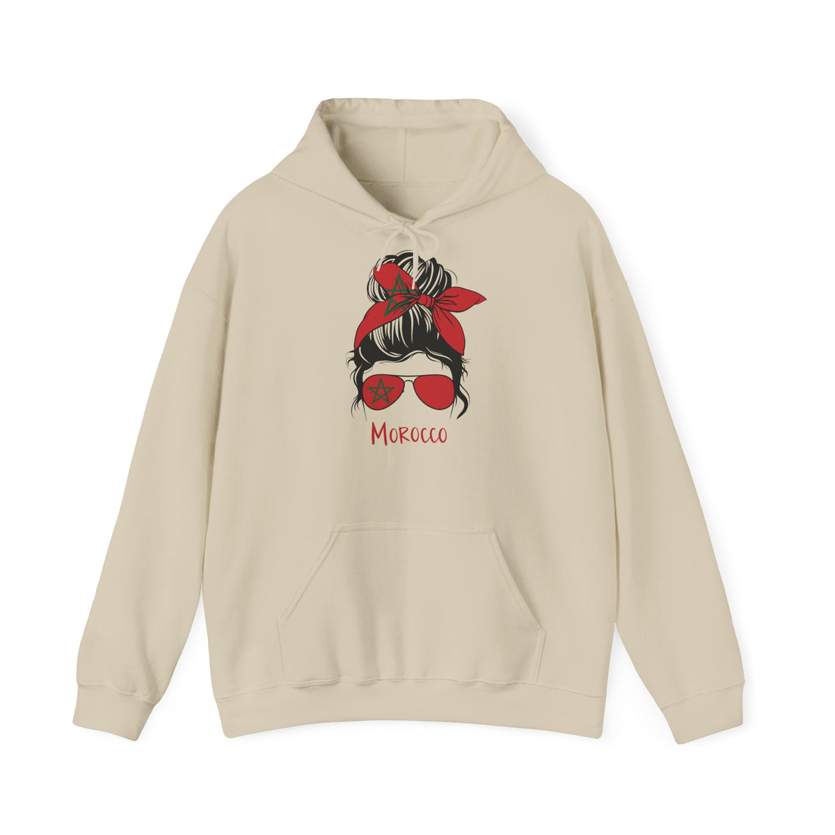 Stemma del Marocco Bandiera del Marocco Orgoglio Tifoso di calcio Sport Idea regalo - Felpa con cappuccio unisex