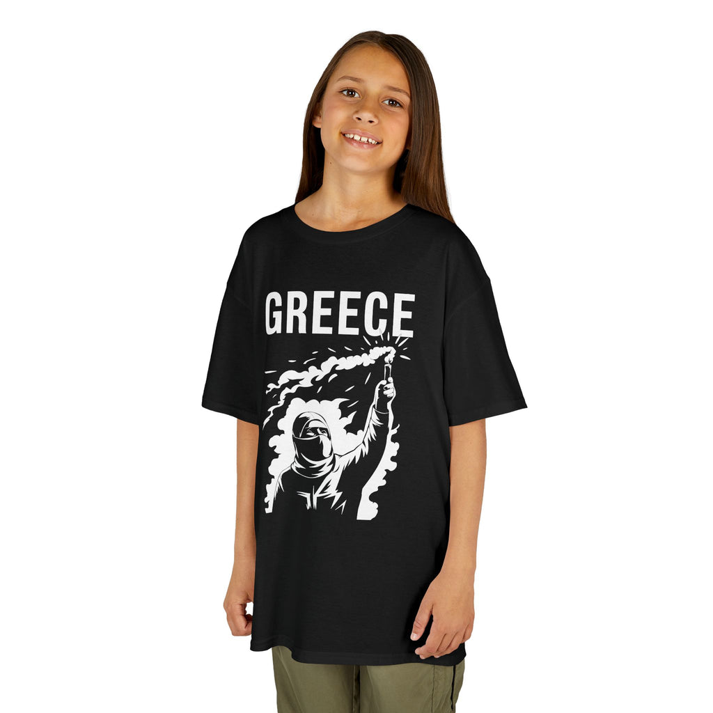 Greece Griechenland Hooligan Flagge Wappen Heimat Fußball Sport Fan Geschenkidee - Für Kinder & Jugendliche Unisex T-Shirt