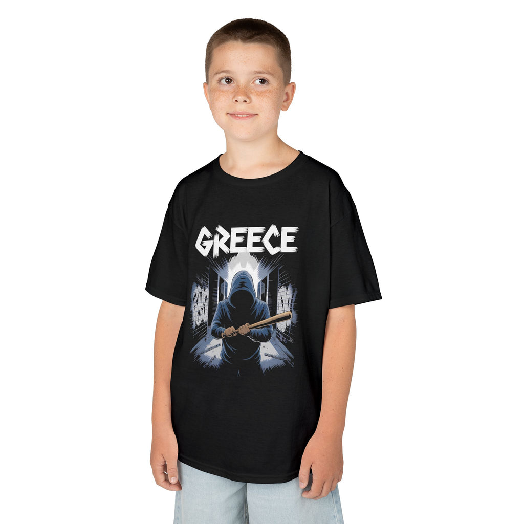 Greece Griechenland Hooligan Flagge Wappen Heimat Fußball Sport Fan Geschenkidee - Für Kinder & Jugendliche Unisex T-Shirt