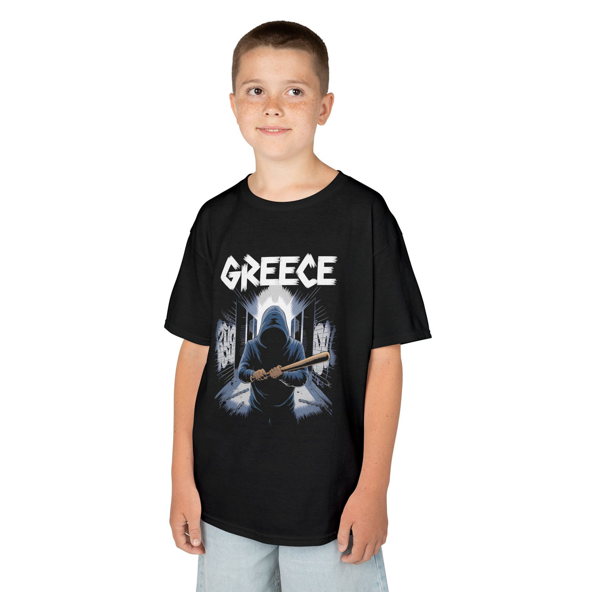 Greece Griechenland Hooligan Flagge Wappen Heimat Fußball Sport Fan Geschenkidee - Für Kinder & Jugendliche Unisex T-Shirt
