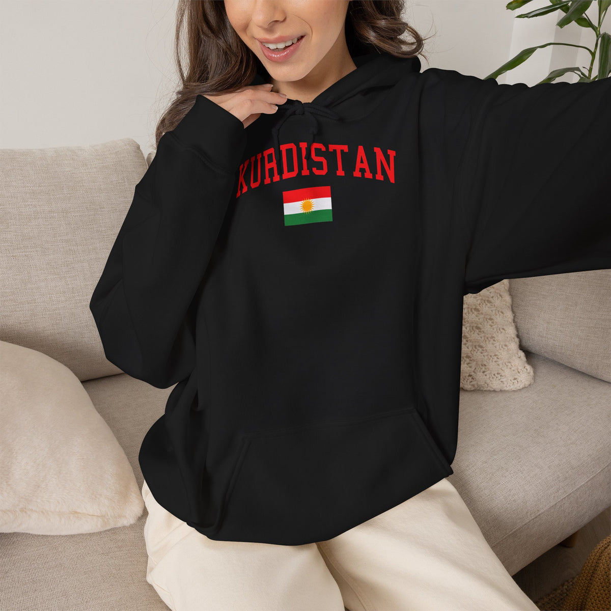 Kurdistan patria orgoglio stemma bandiera sport calcio regalo per tifosi - felpa con cappuccio unisex