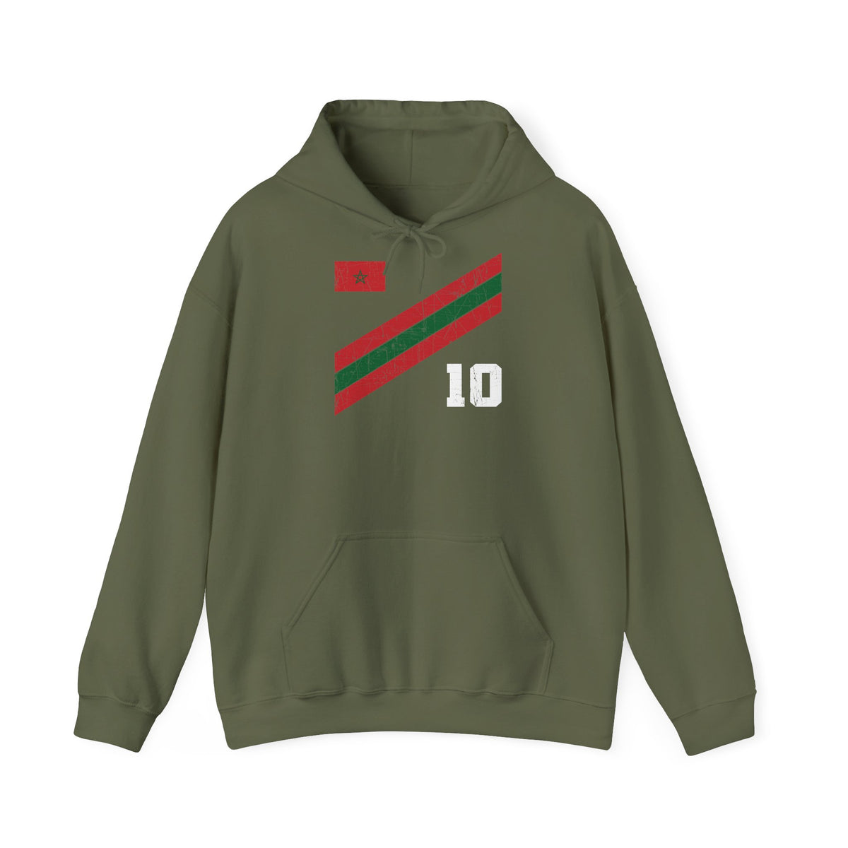 Stemma del Marocco Bandiera del Marocco Orgoglio Tifoso di calcio Sport Idea regalo - Felpa con cappuccio unisex