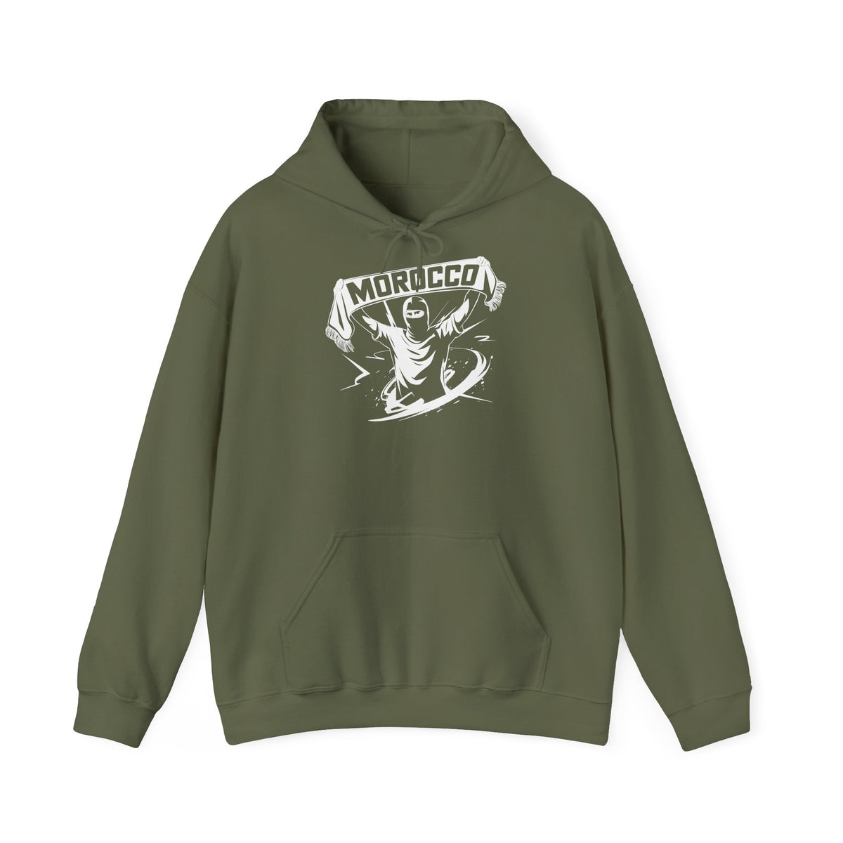 Stemma hooligan del Marocco, bandiera del Marocco, tifoso di calcio, sport, idea regalo - Felpa con cappuccio unisex