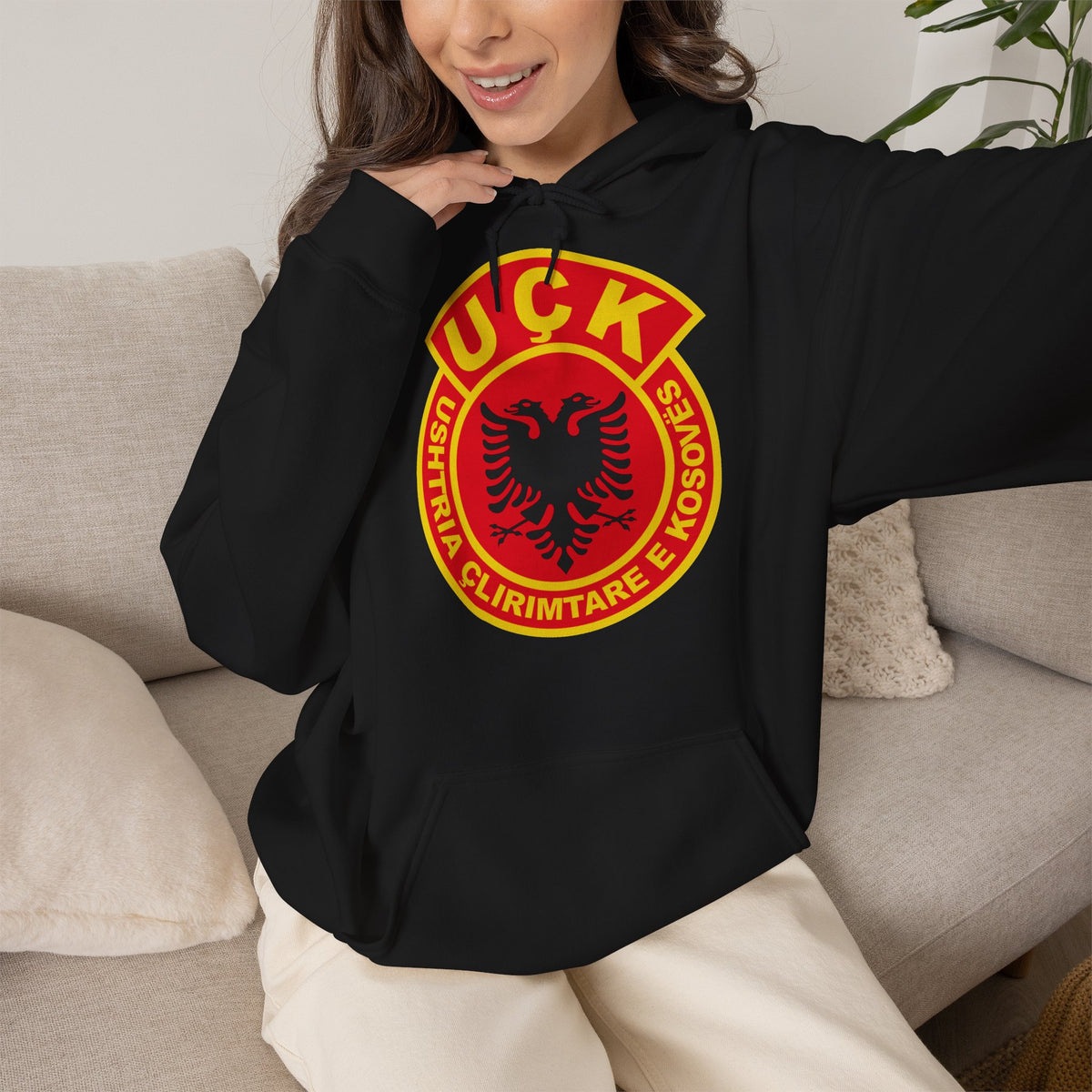 Albania Kosovo UCK Wappen Flagge Doppeladler - Unisex Hoodie