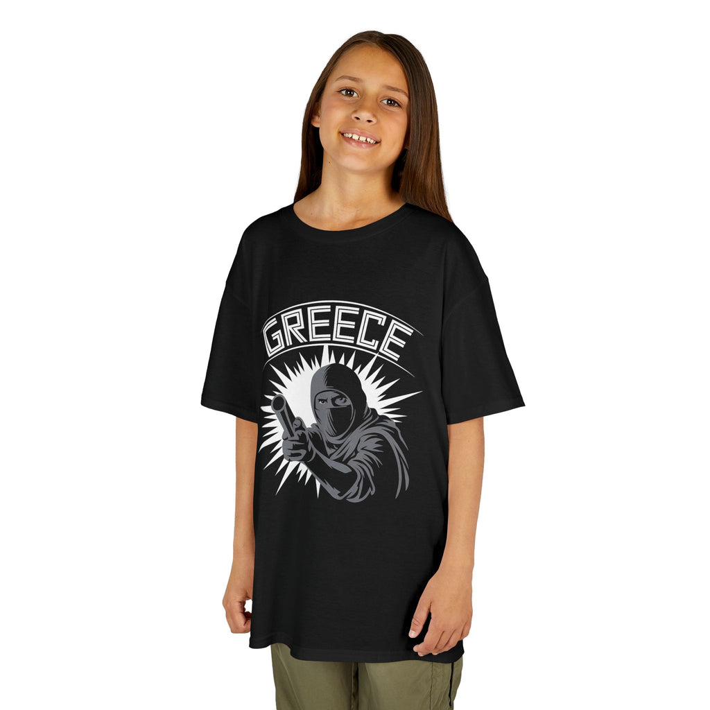 Greece Griechenland Hooligan Flagge Wappen Heimat Fußball Sport Fan Geschenkidee - Für Kinder & Jugendliche Unisex T-Shirt