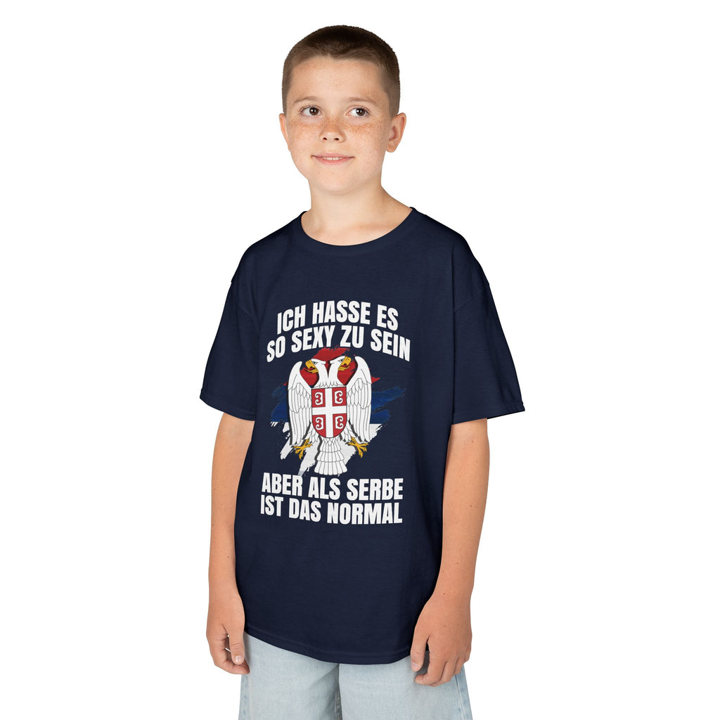 Serbia Spruch Humor Flagge Adler Wappen - Unisex Kinder & Jugendliche T-Shirt