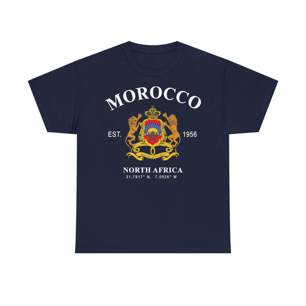 Marruecos Escudo Morocco Bandera Orgullo Fútbol Fan Deporte FIdea de regalo - Camiseta unisex