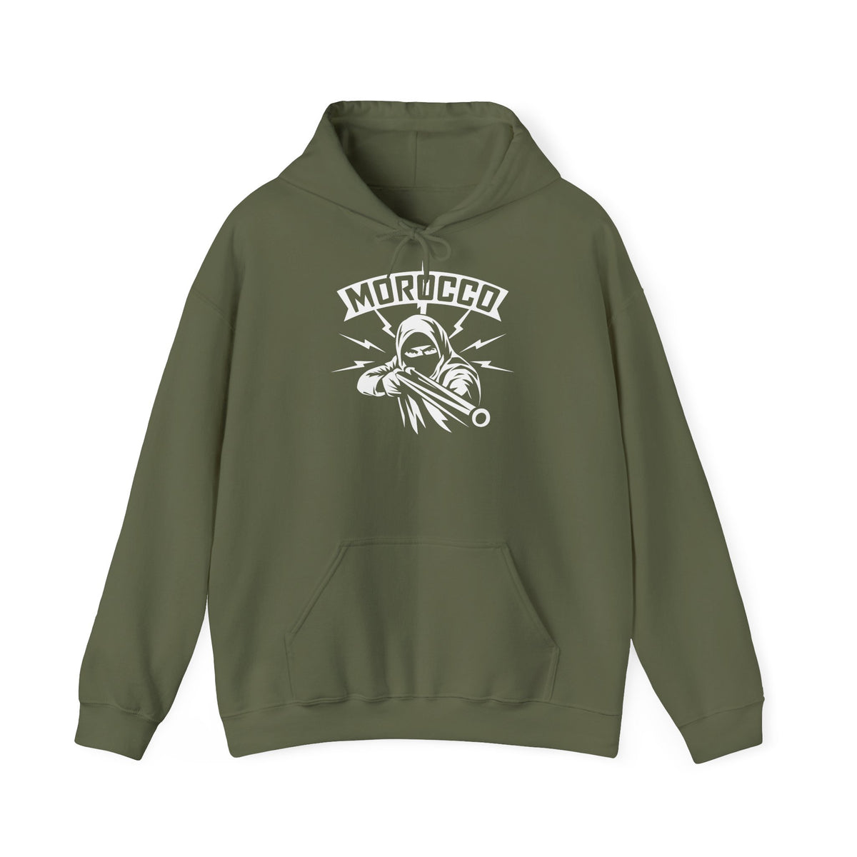 Stemma hooligan del Marocco, bandiera del Marocco, tifoso di calcio, sport, idea regalo - Felpa con cappuccio unisex