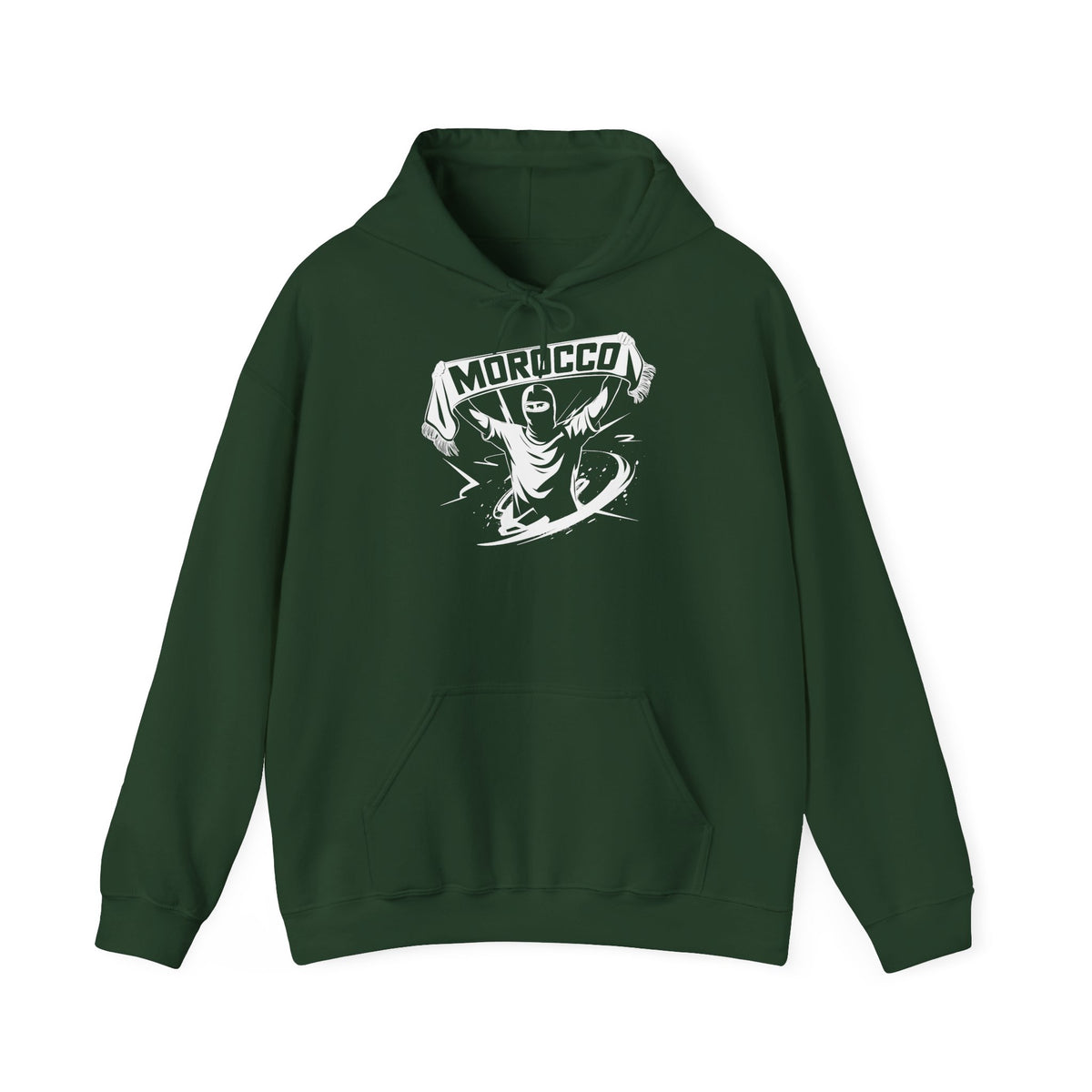 Stemma hooligan del Marocco, bandiera del Marocco, tifoso di calcio, sport, idea regalo - Felpa con cappuccio unisex