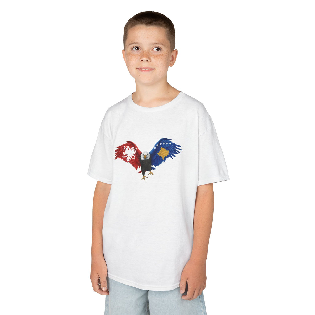 Albania Kosovo Adler Flagge Geschenkidee - Unisex Kinder & Jugendliche T-Shirt