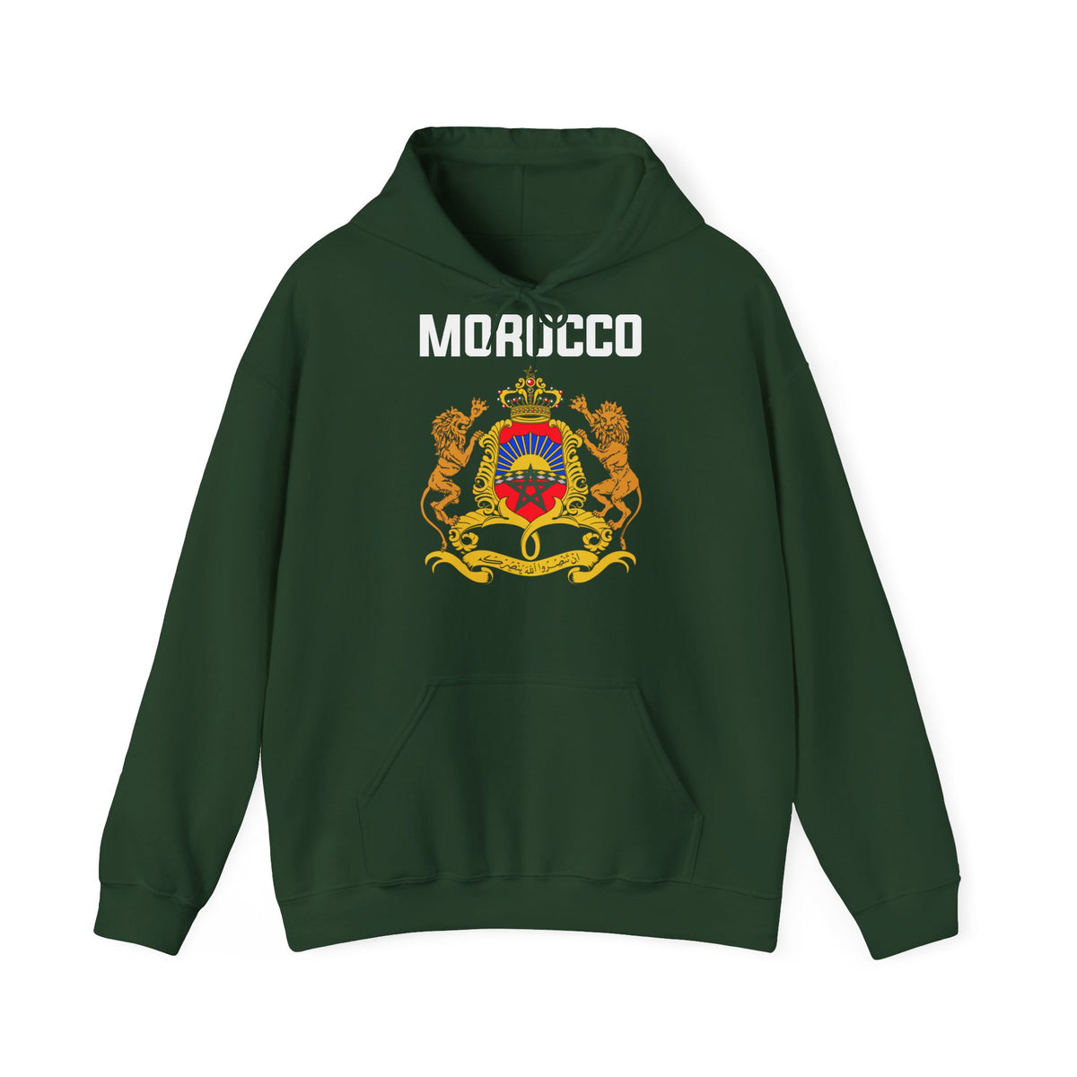 Stemma del Marocco Bandiera del Marocco Orgoglio Tifoso di calcio Sport Idea regalo - Felpa con cappuccio unisex