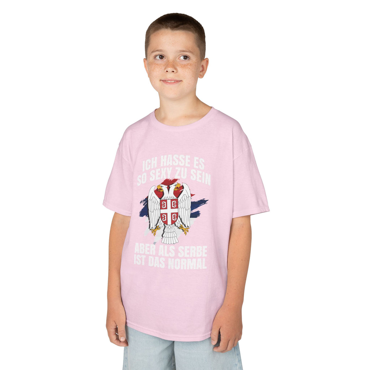 Serbia Spruch Humor Flagge Adler Wappen - Unisex Kinder & Jugendliche T-Shirt