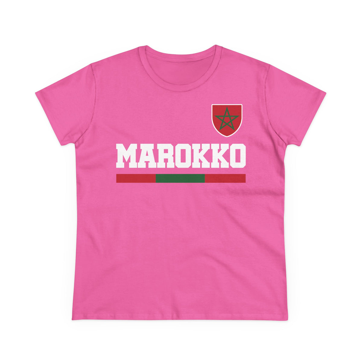 Escudo de Marruecos, bandera de Marruecos, orgullo, aficionada al fútbol y al deporte, idea de regalo - Camiseta para mujer