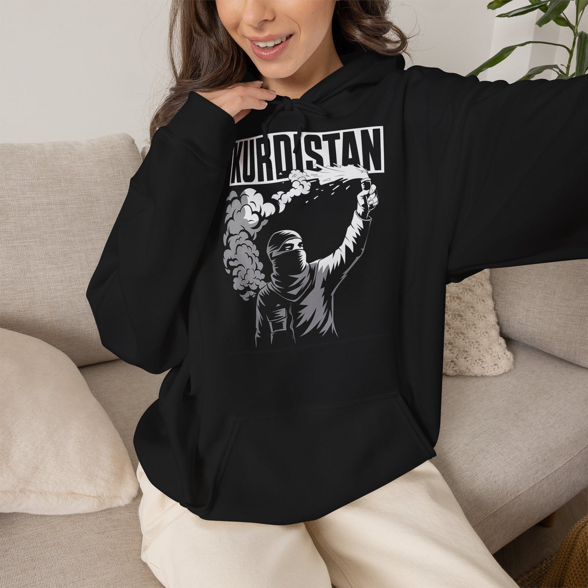 Kurdistan hooligan patria orgoglio stemma bandiera sport calcio tifoso regalo - Felpa con cappuccio unisex