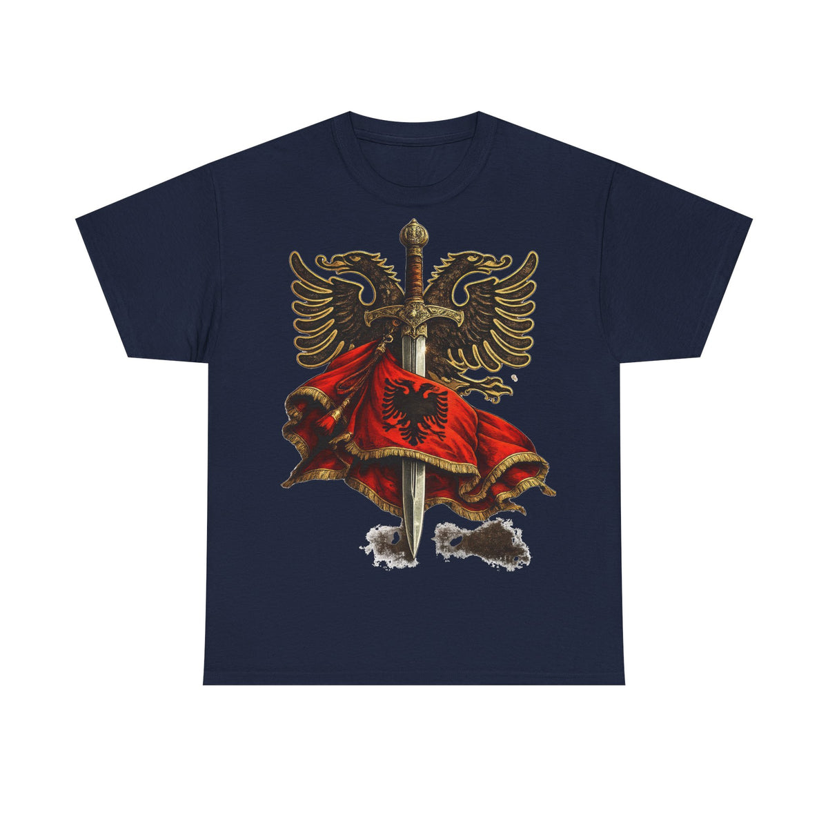 Albanisches Kriegerschwert Skanderbeg Flagge - Unisex T-Shirt