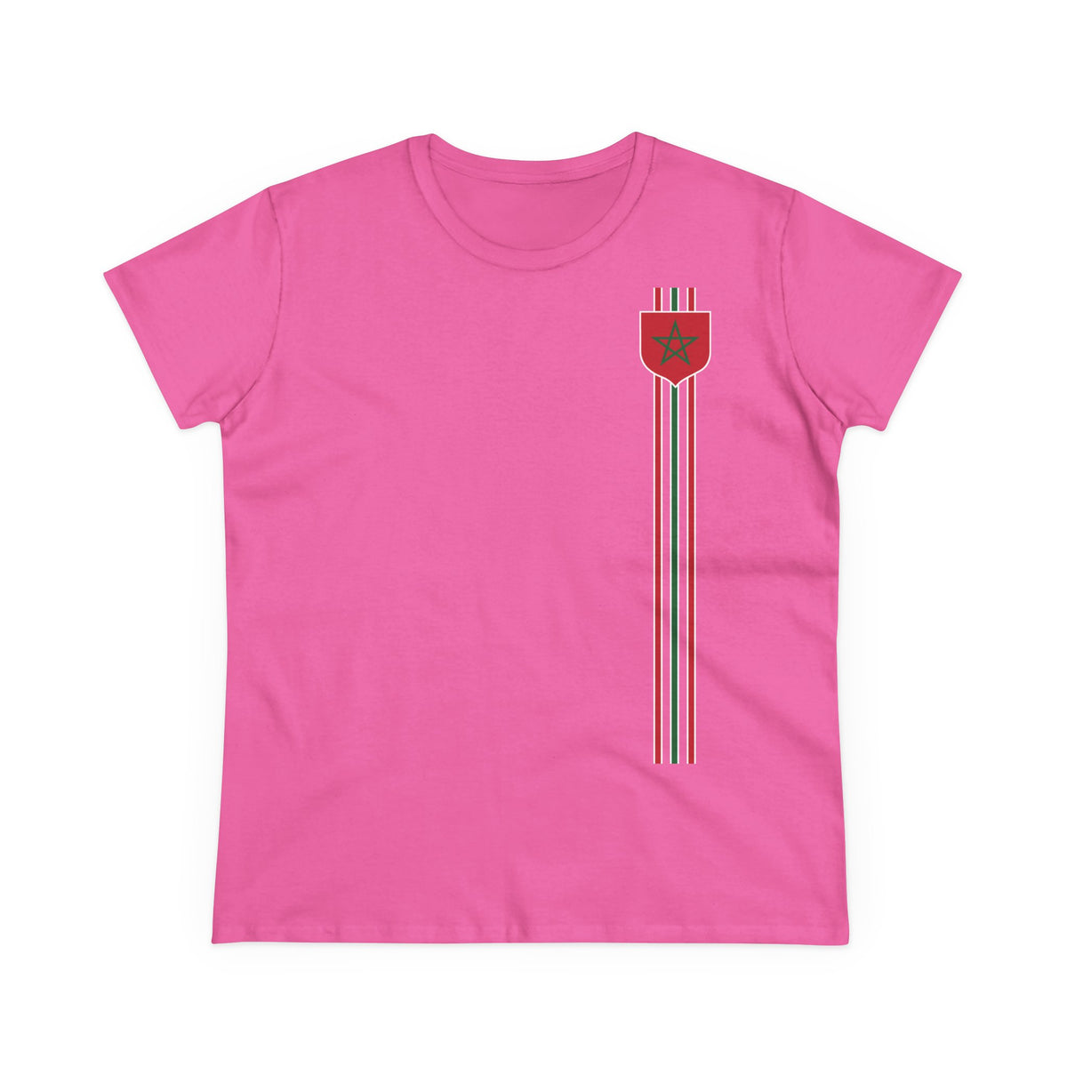 Escudo de Marruecos, bandera de Marruecos, orgullo, aficionada al fútbol y al deporte, idea de regalo - Camiseta para mujer