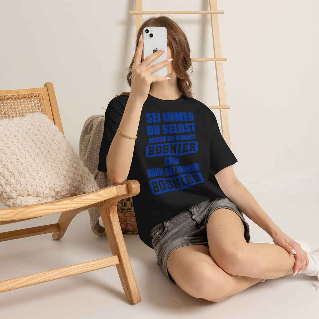 Bosnia Wappen Flagge Stolz Heimat Fußball fan Geschenkidee - Unisex T-Shirt