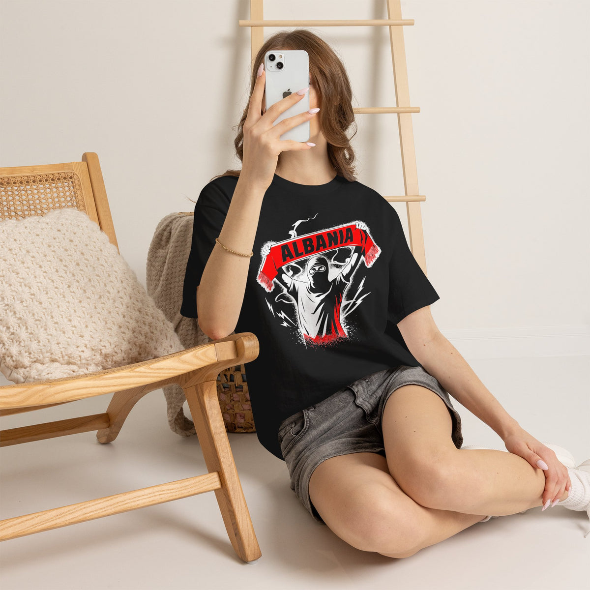 Albania Hooligan Wappen Shqiptar Flagge Adler Fußball Fan Sport - Unisex T Shirt