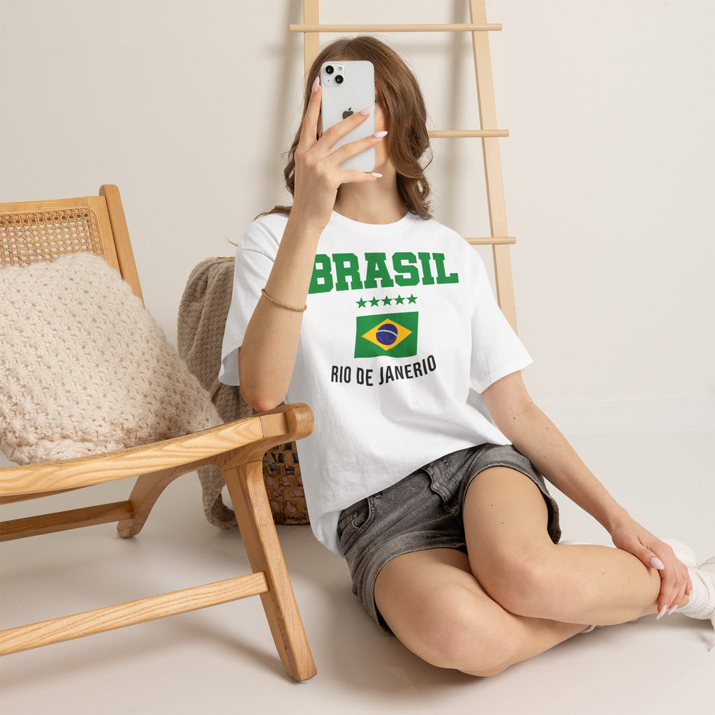 Brazil Brasilien Wappen Flagge Sport Fan Fußball Geschenkidee - Unisex T-Shirt