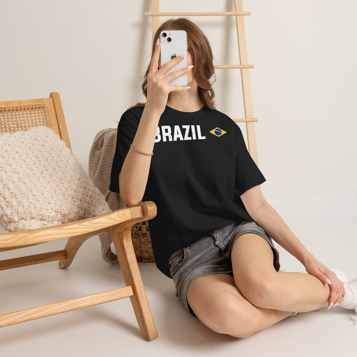Brazil Brasilien Wappen Flagge Sport Fan Fußball Geschenkidee - Unisex T-Shirt