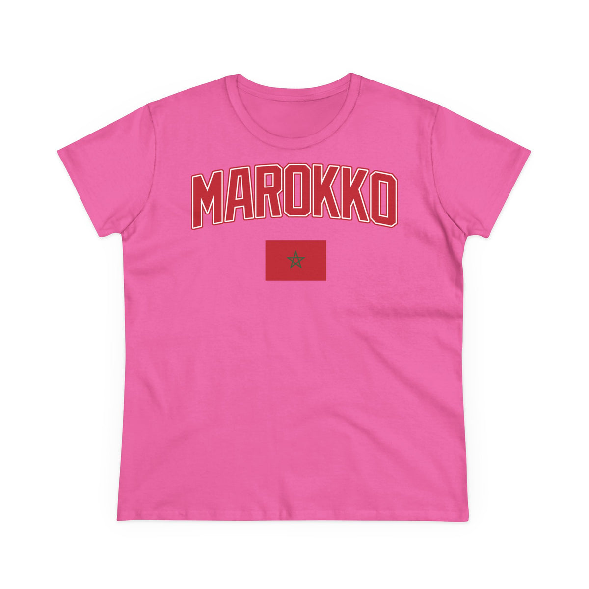 Escudo de Marruecos, bandera de Marruecos, orgullo, aficionada al fútbol y al deporte, idea de regalo - Camiseta para mujer