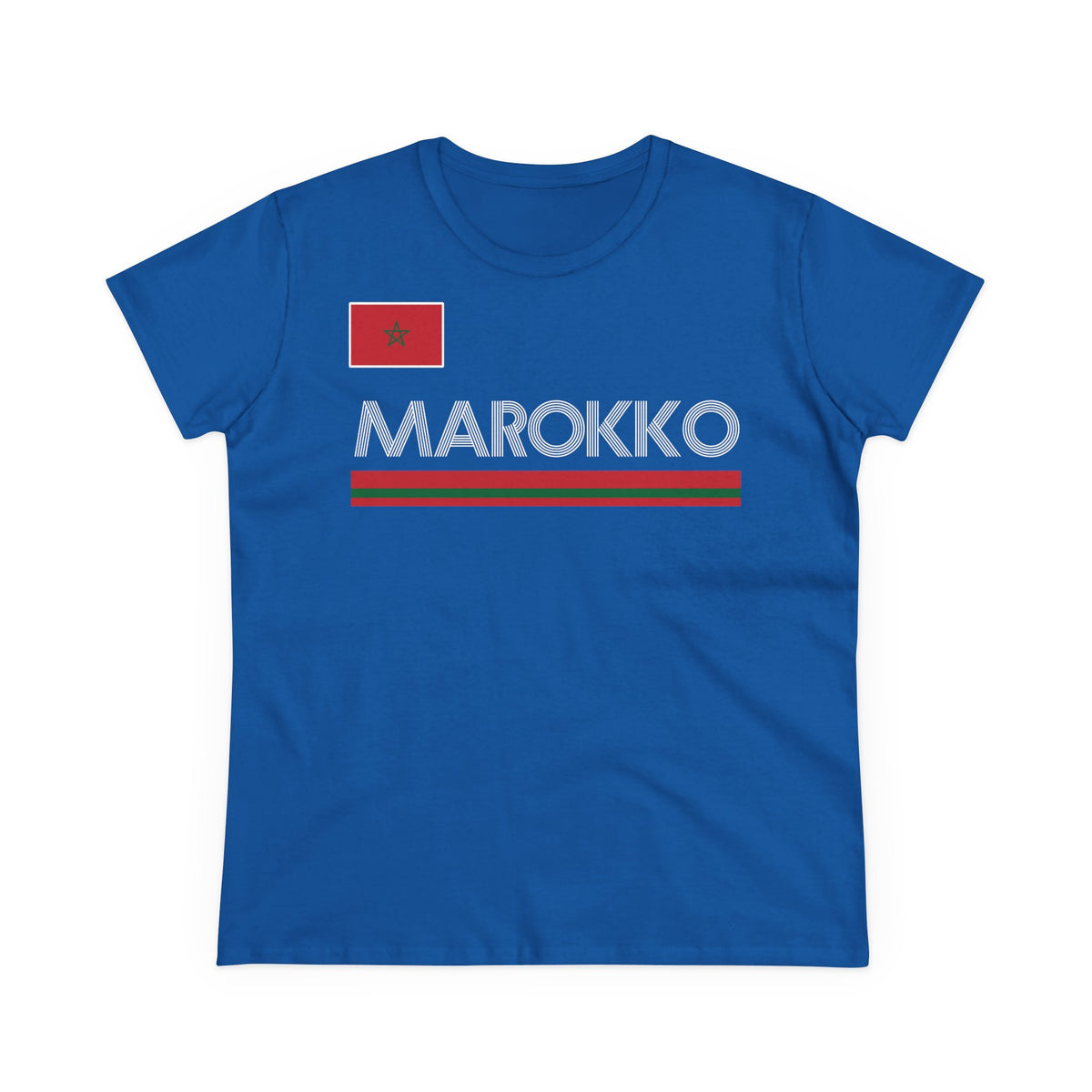 Escudo de Marruecos, bandera de Marruecos, orgullo, aficionada al fútbol y al deporte, idea de regalo - Camiseta para mujer