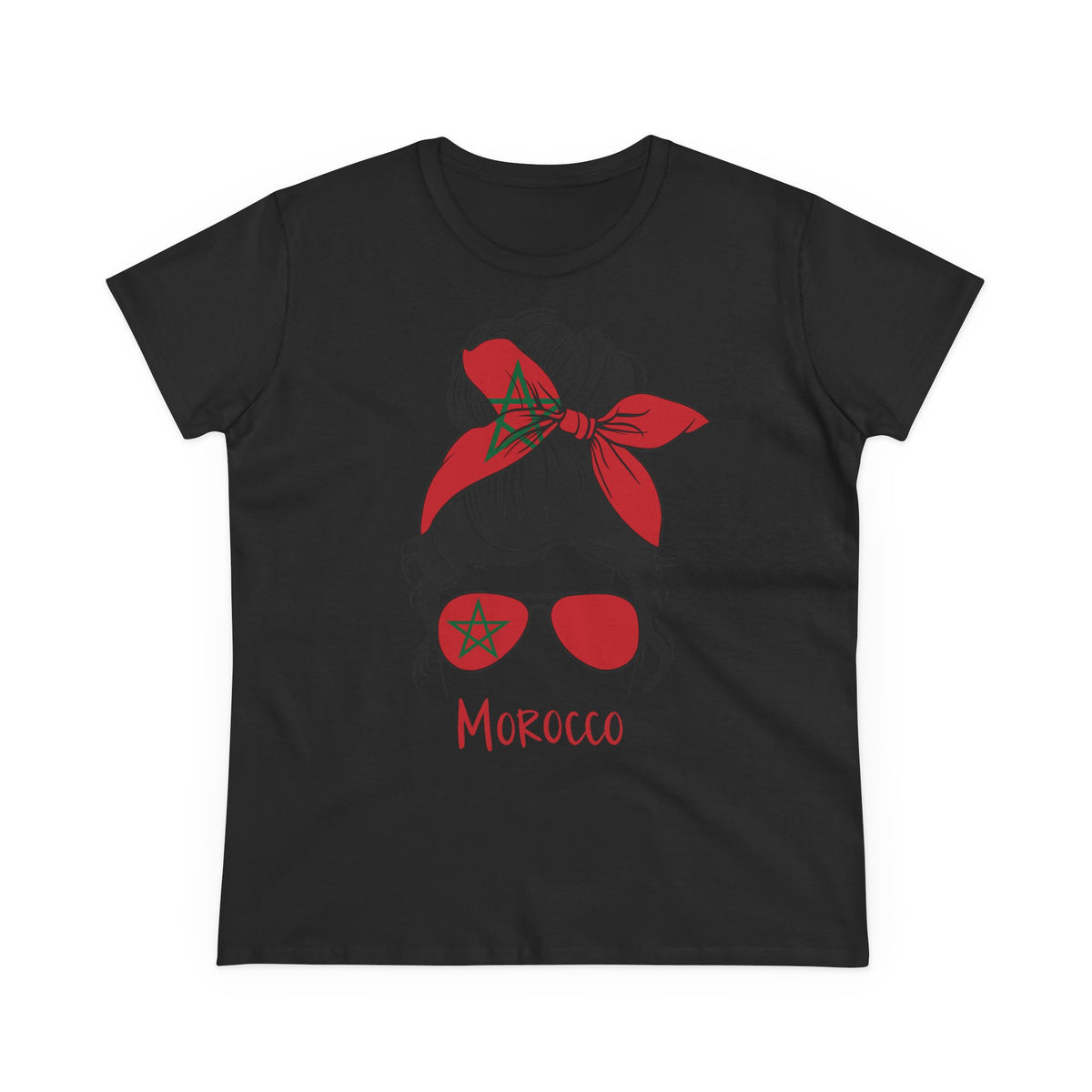 Escudo de Marruecos, bandera de Marruecos, orgullo, aficionada al fútbol y al deporte, idea de regalo - Camiseta para mujer