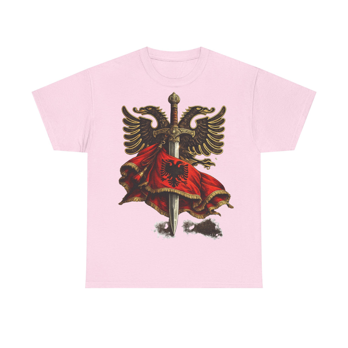 Albanisches Kriegerschwert Skanderbeg Flagge - Unisex T-Shirt