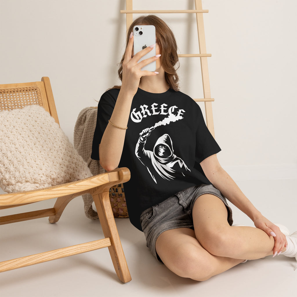 Greece Griechenland Hooligan Flagge Wappen Heimat Fußball Sport Fan Geschenkidee - Unisex T-Shirt