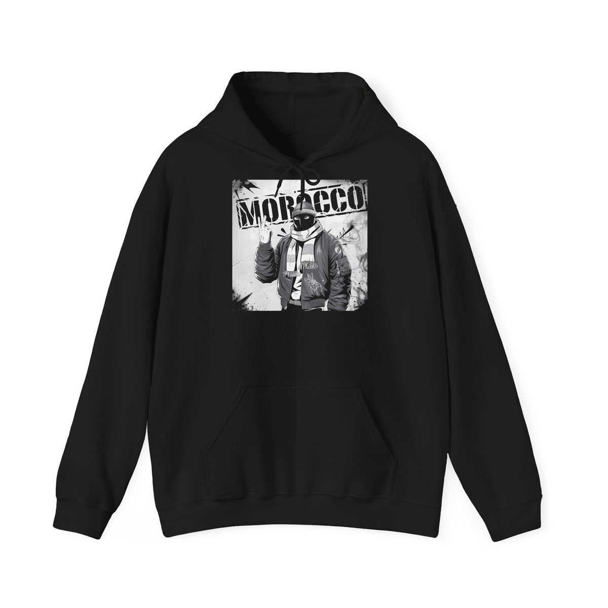 Stemma hooligan del Marocco, bandiera del Marocco, tifoso di calcio, sport, idea regalo - Felpa con cappuccio unisex