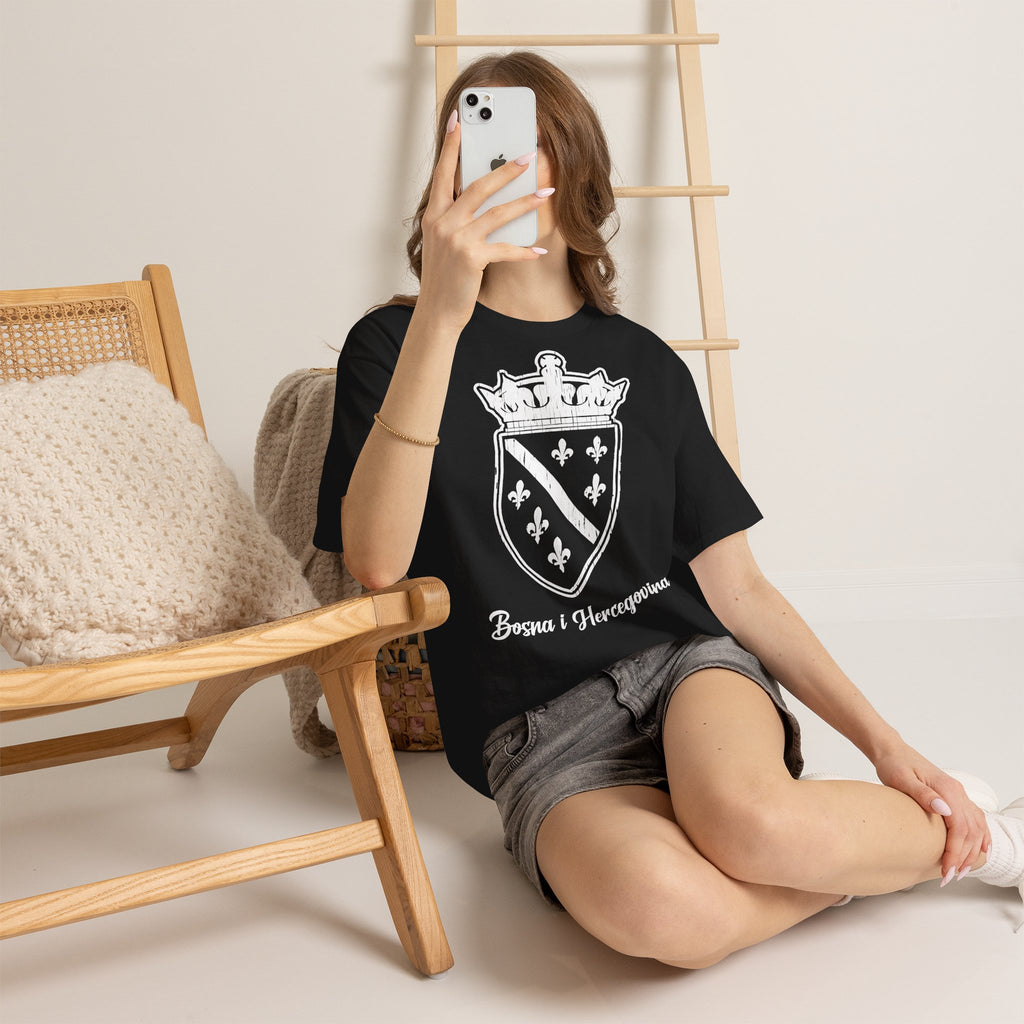 Bosna i Hercegovina Wappen Flagge Stolz Geschenkidee - Unisex T-Shirt