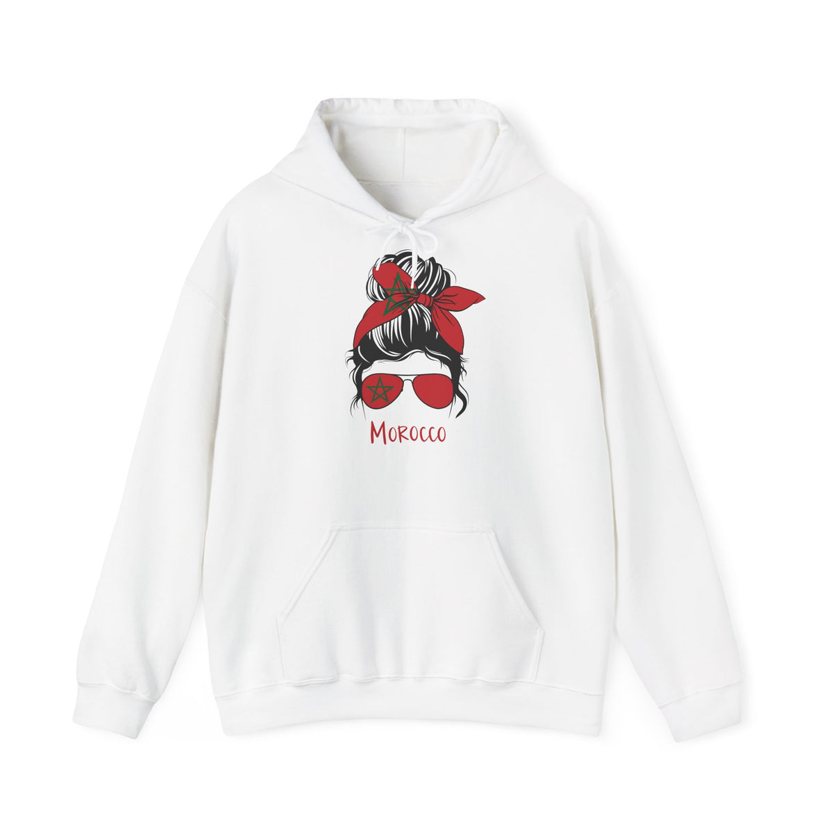 Stemma del Marocco Bandiera del Marocco Orgoglio Tifoso di calcio Sport Idea regalo - Felpa con cappuccio unisex